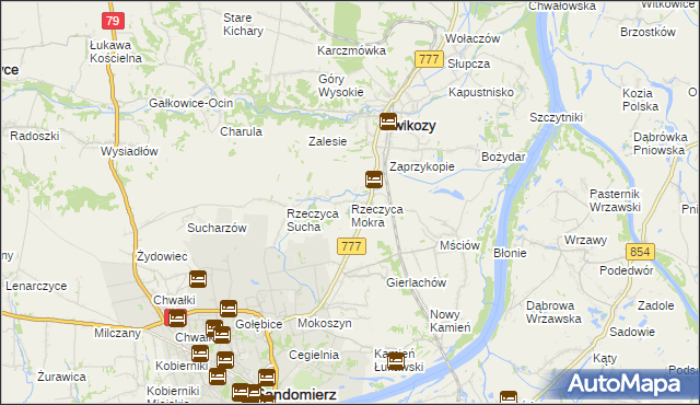 mapa Rzeczyca Mokra, Rzeczyca Mokra na mapie Targeo