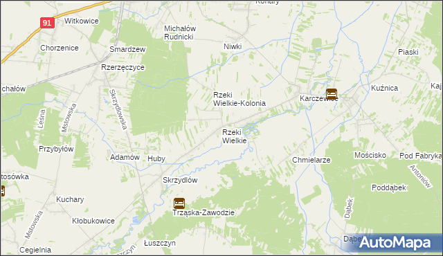 mapa Rzeki Wielkie, Rzeki Wielkie na mapie Targeo