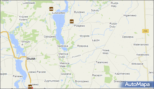 mapa Rzepiska gmina Piotrków Kujawski, Rzepiska gmina Piotrków Kujawski na mapie Targeo