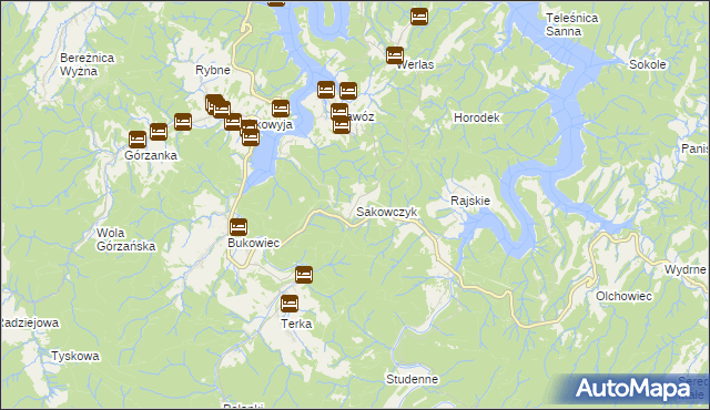 mapa Sakowczyk, Sakowczyk na mapie Targeo