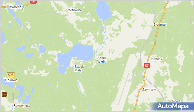 mapa Sasek Wielki, Sasek Wielki na mapie Targeo