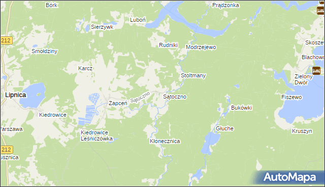 mapa Sątoczno gmina Lipnica, Sątoczno gmina Lipnica na mapie Targeo