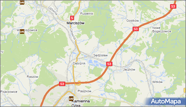 mapa Sędzisław, Sędzisław na mapie Targeo