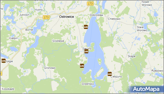 mapa Siecino, Siecino na mapie Targeo