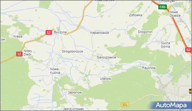 mapa Sieroszowice, Sieroszowice na mapie Targeo
