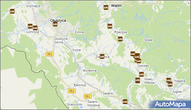 mapa Sierpnica, Sierpnica na mapie Targeo