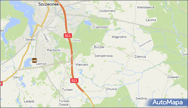 mapa Sierszeniska, Sierszeniska na mapie Targeo