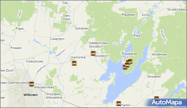 mapa Skorzęcin, Skorzęcin na mapie Targeo