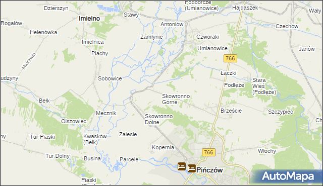 mapa Skowronno Górne, Skowronno Górne na mapie Targeo