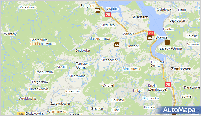 mapa Śleszowice, Śleszowice na mapie Targeo