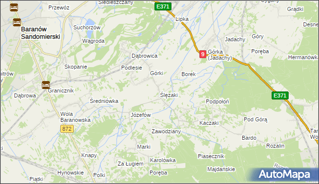 mapa Ślęzaki, Ślęzaki na mapie Targeo