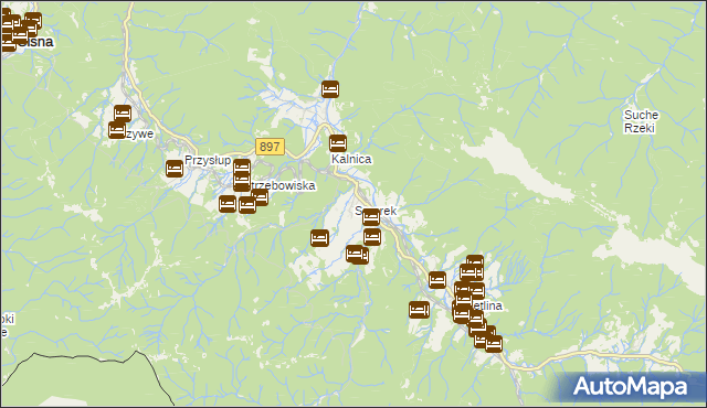 mapa Smerek, Smerek na mapie Targeo