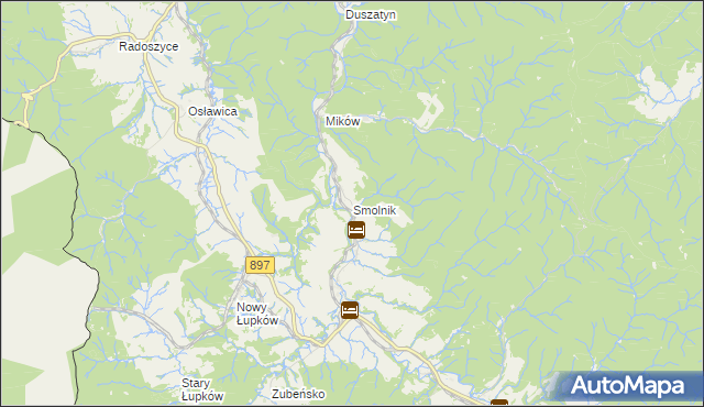 mapa Smolnik gmina Komańcza, Smolnik gmina Komańcza na mapie Targeo