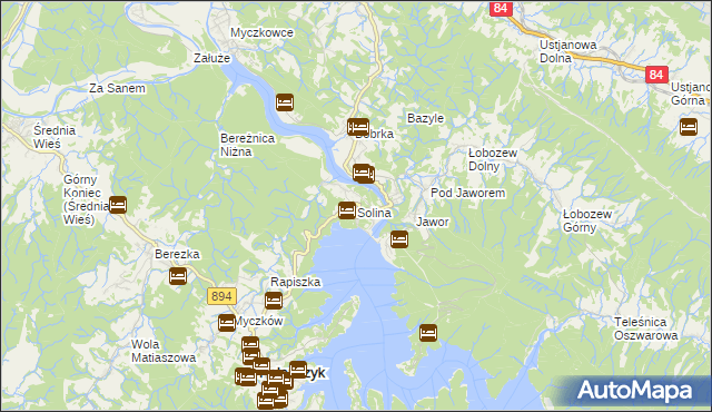 mapa Solina, Solina na mapie Targeo