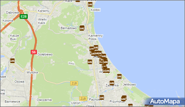 mapa Sopotu, Sopot na mapie Targeo