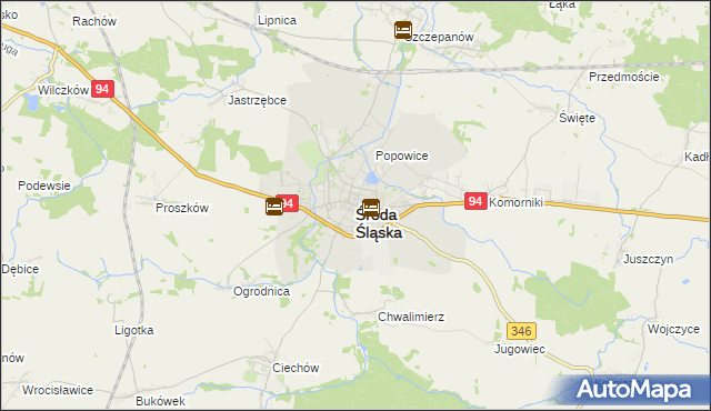 mapa Środa Śląska, Środa Śląska na mapie Targeo