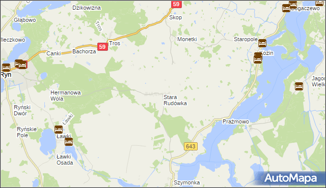 mapa Stara Rudówka, Stara Rudówka na mapie Targeo