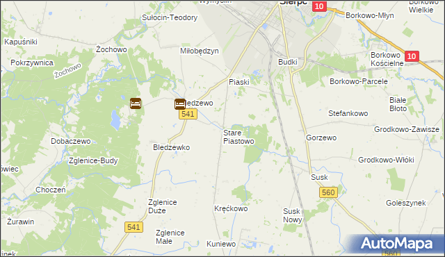 mapa Stare Piastowo, Stare Piastowo na mapie Targeo