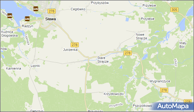 mapa Stare Strącze, Stare Strącze na mapie Targeo