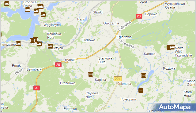 mapa Starkowa Huta, Starkowa Huta na mapie Targeo