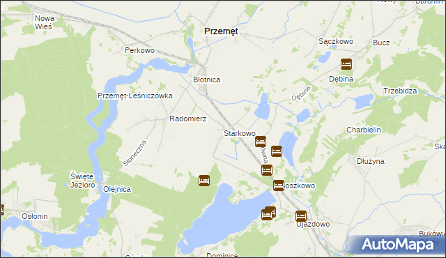 mapa Starkowo gmina Przemęt, Starkowo gmina Przemęt na mapie Targeo