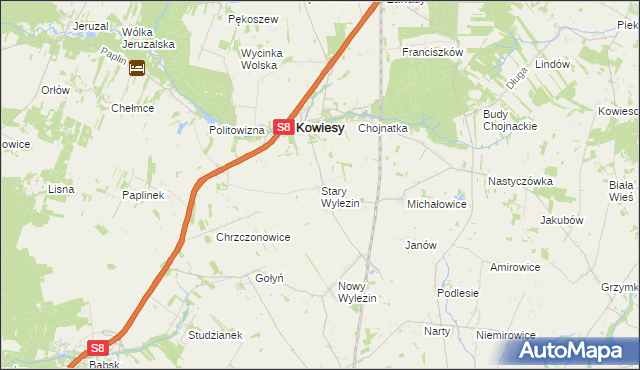 mapa Stary Wylezin, Stary Wylezin na mapie Targeo