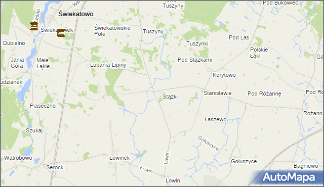 mapa Stążki gmina Świekatowo, Stążki gmina Świekatowo na mapie Targeo