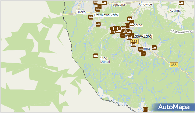 mapa Stóg Izerski, Stóg Izerski na mapie Targeo