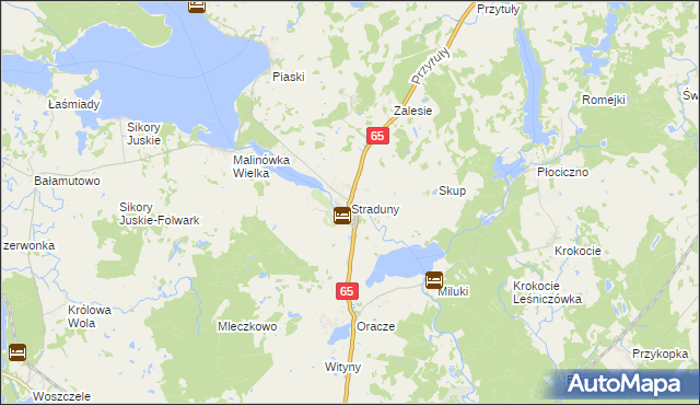 mapa Straduny, Straduny na mapie Targeo
