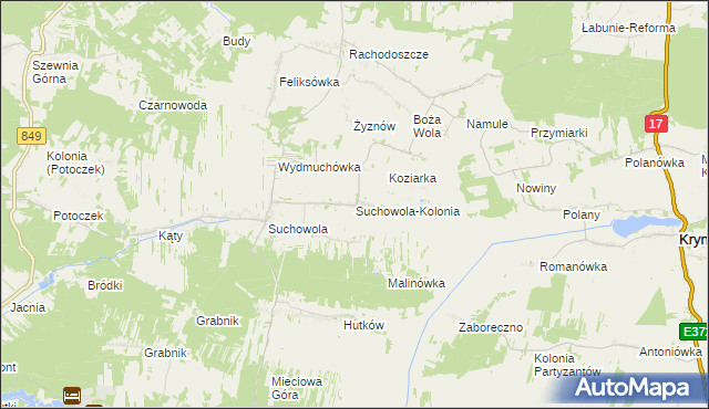 mapa Suchowola-Kolonia, Suchowola-Kolonia na mapie Targeo