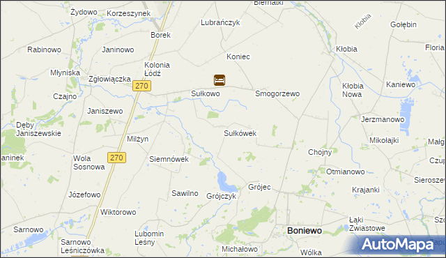 mapa Sułkówek, Sułkówek na mapie Targeo