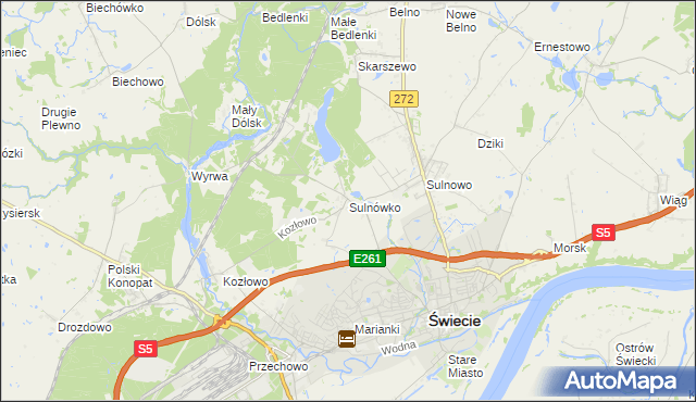 mapa Sulnówko, Sulnówko na mapie Targeo