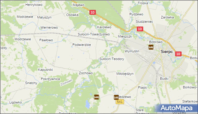 mapa Sułocin-Teodory, Sułocin-Teodory na mapie Targeo