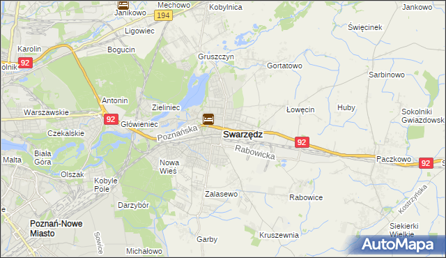 mapa Swarzędz, Swarzędz na mapie Targeo