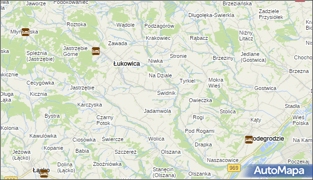 mapa Świdnik gmina Łukowica, Świdnik gmina Łukowica na mapie Targeo