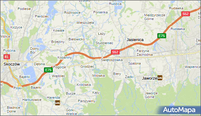 mapa Świętoszówka, Świętoszówka na mapie Targeo