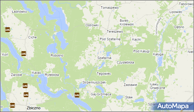 mapa Szafarnia gmina Kurzętnik, Szafarnia gmina Kurzętnik na mapie Targeo