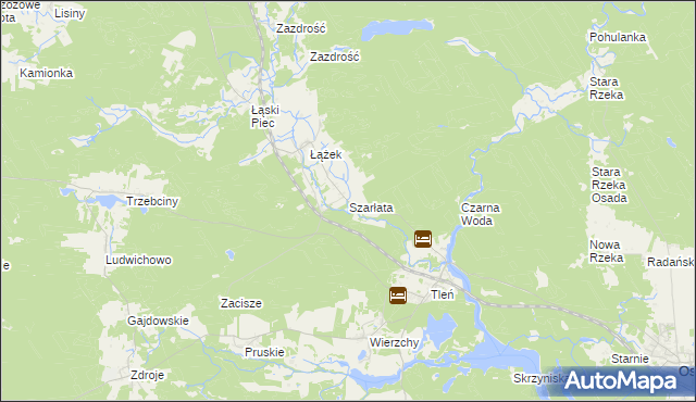 mapa Szarłata gmina Osie, Szarłata gmina Osie na mapie Targeo