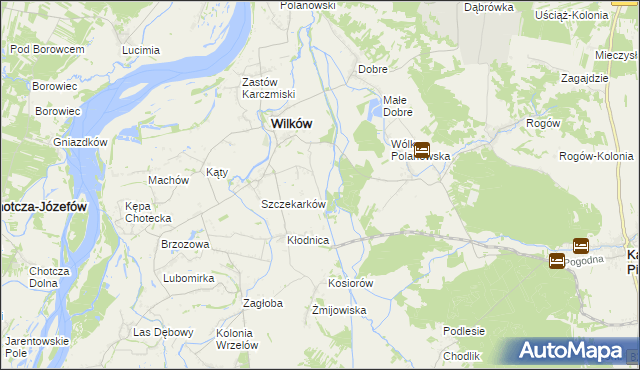 mapa Szczekarków-Kolonia, Szczekarków-Kolonia na mapie Targeo