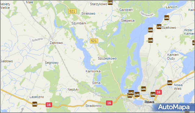 mapa Szczepkowo gmina Iława, Szczepkowo gmina Iława na mapie Targeo