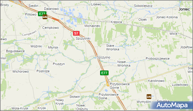 mapa Szczytno gmina Załuski, Szczytno gmina Załuski na mapie Targeo