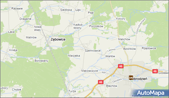 mapa Szemrowice, Szemrowice na mapie Targeo