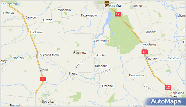 mapa Szkudła, Szkudła na mapie Targeo