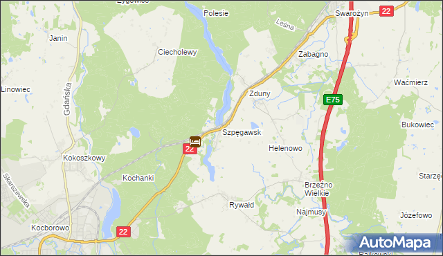 mapa Szpęgawsk, Szpęgawsk na mapie Targeo