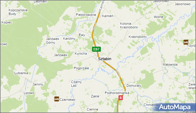 mapa Sztabin, Sztabin na mapie Targeo