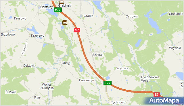 mapa Szyldak, Szyldak na mapie Targeo