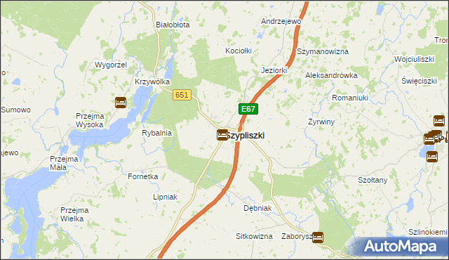 mapa Szypliszki, Szypliszki na mapie Targeo