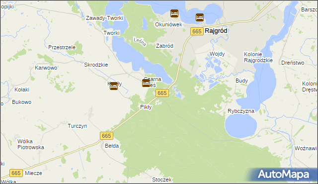 mapa Tama gmina Rajgród, Tama gmina Rajgród na mapie Targeo