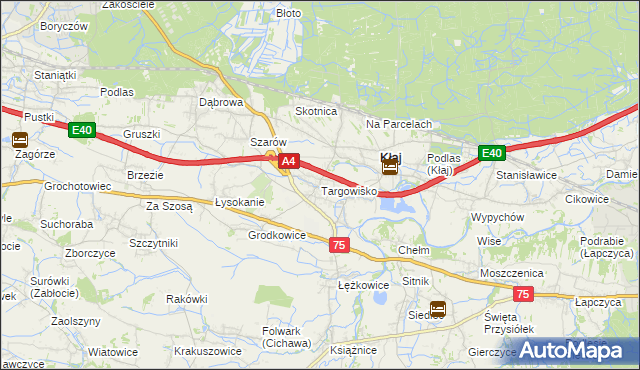 mapa Targowisko gmina Kłaj, Targowisko gmina Kłaj na mapie Targeo
