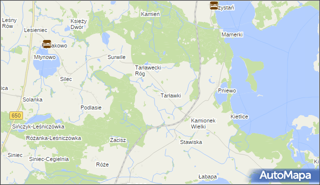 mapa Tarławki, Tarławki na mapie Targeo